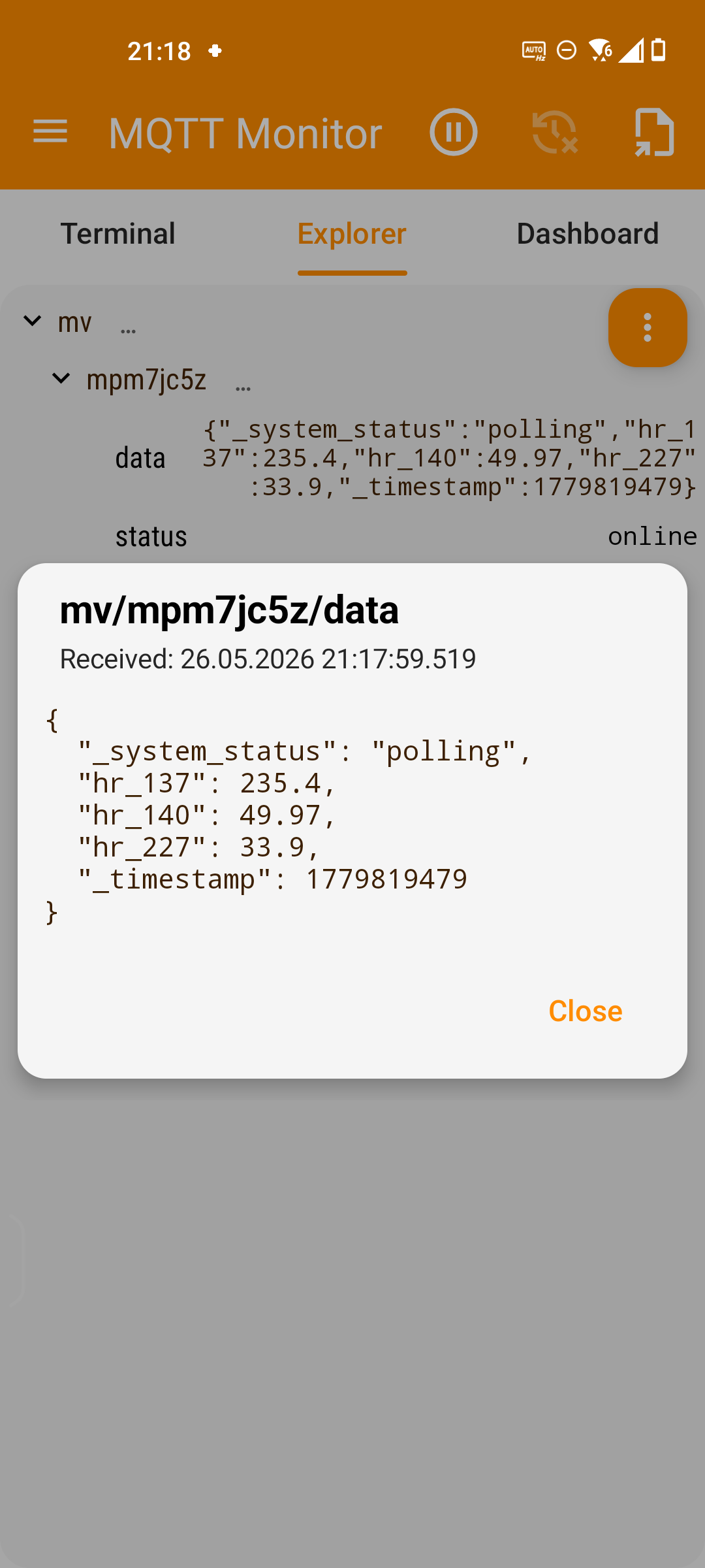 Mqtt monitor Explorer